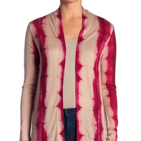 JOHNNY WAS Pink Tie Dye Silk Blend Cardigan - Picture 11 of 12